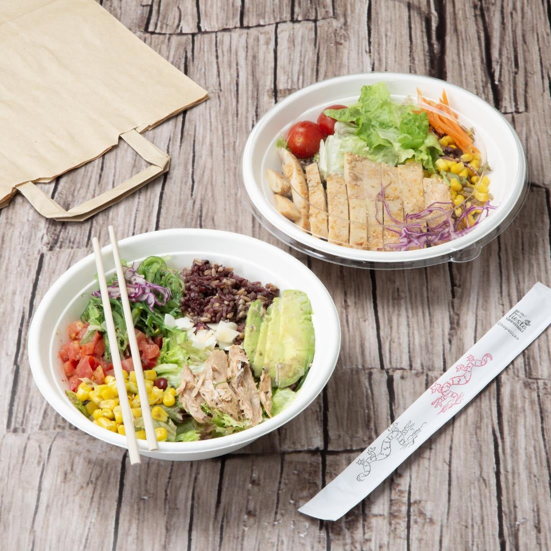 Fiesta Compostable Bagasse Poke Bowl Bases 710ml (50 Pack) (Capacity: 710ml | 120(H)x208(Ø)mm | Pack quantity: 50) • PAS-HW028