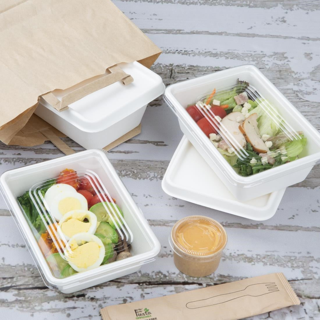 Fiesta Compostable Bagasse Food Container Bases 500ml (100 Pack) (Capacity: 500ml | Pack quantity: 100) • PAS-HW033