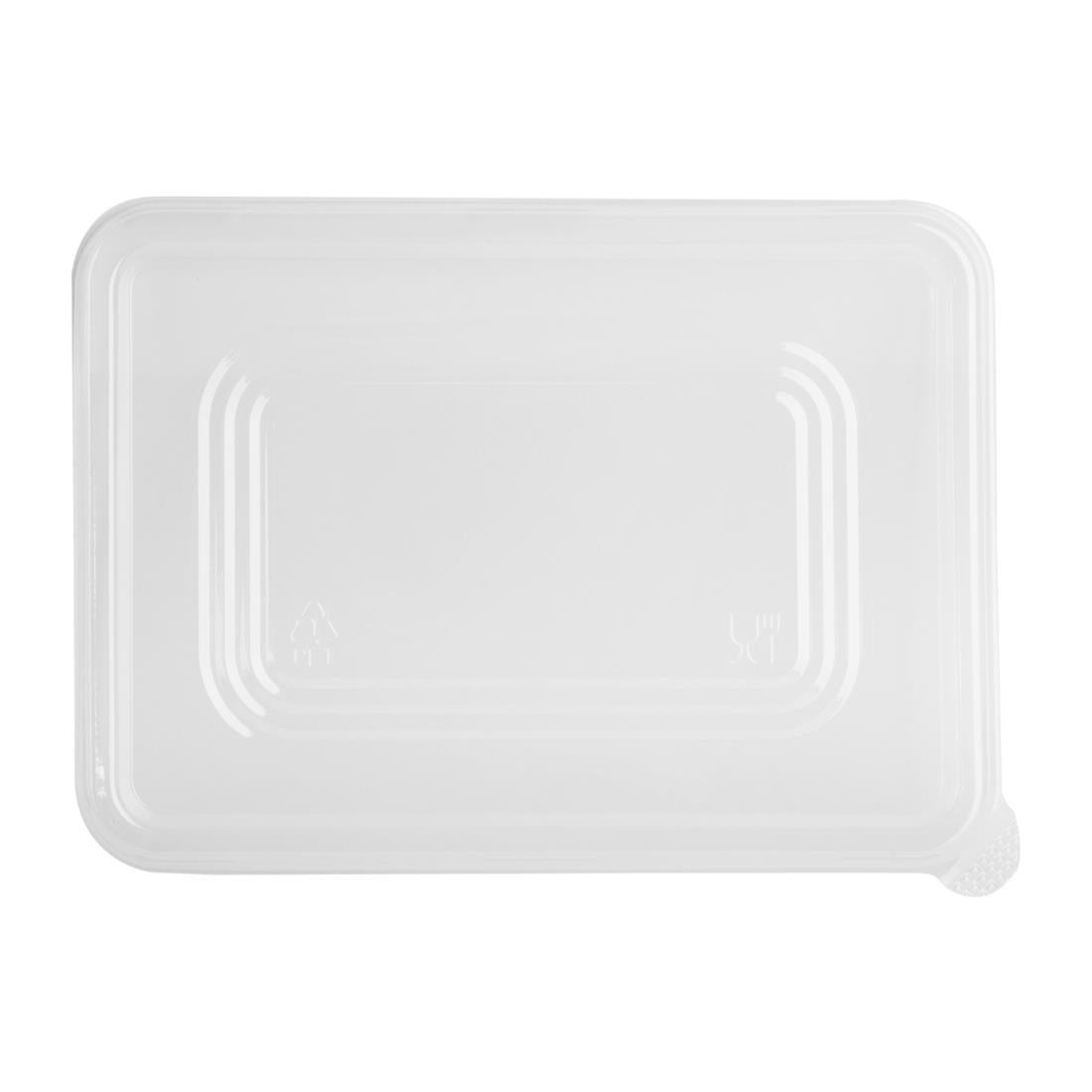 Fiesta Recyclable PET Lids for Bagasse Container Bases (100 Pack) (Fits Fiesta 500ml, 650ml, 800ml & 1000ml bagasse base range | Pack quantity: 100) • PAS-HW038
