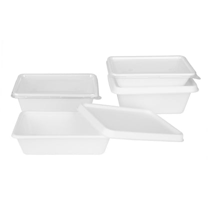 Fiesta Recyclable PET Lids for Bagasse Container Bases (100 Pack) (Fits Fiesta 500ml, 650ml, 800ml & 1000ml bagasse base range | Pack quantity: 100) • PAS-HW038