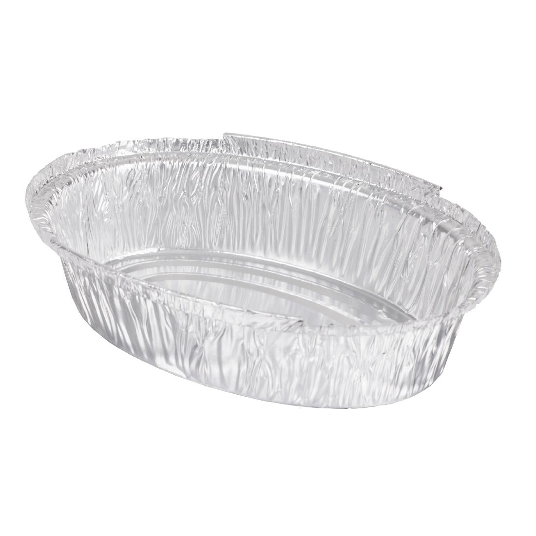 Fiesta Recyclable Foil Oval Containers 500ml (200 Pack) (45(H)x188(W)x120(D)mm | Capacity: 500ml | Pack Quantity: 200) • PAS-HW080