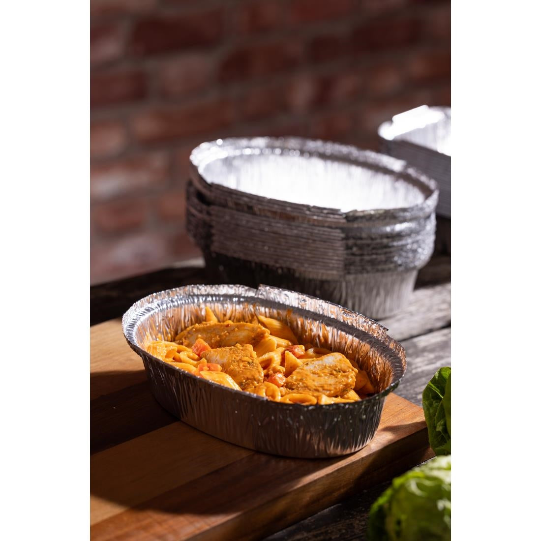 Fiesta Recyclable Foil Oval Containers 500ml (200 Pack) (45(H)x188(W)x120(D)mm | Capacity: 500ml | Pack Quantity: 200) • PAS-HW080