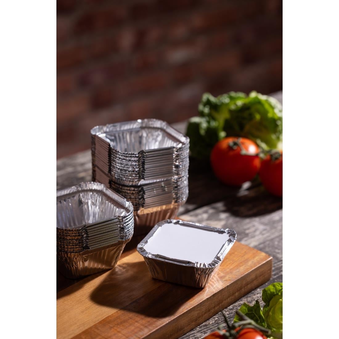 Fiesta Recyclable Foil Container 100ml (200 Pack) (36(H)x80(W)x80(D)mm | Capacity: 100ml | Pack quantity: 200) • PAS-HW081