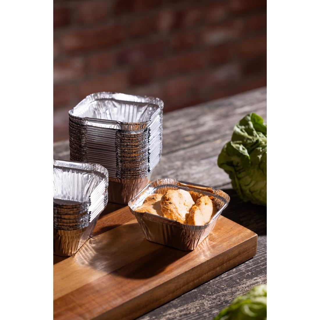 Fiesta Recyclable Foil Container 100ml (200 Pack) (36(H)x80(W)x80(D)mm | Capacity: 100ml | Pack quantity: 200) • PAS-HW081