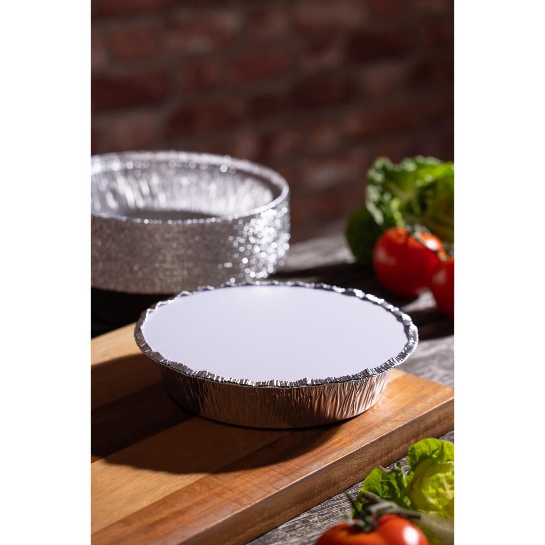 Fiesta Recyclable Foil Round Container 222mm (200 Pack) (45(H)x222(Ø)mm | Pack quantity: 200) • PAS-HW091
