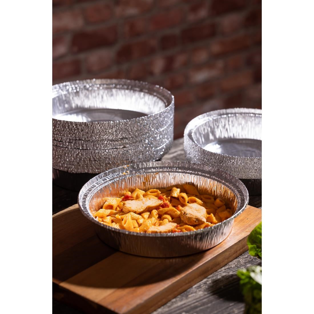 Fiesta Recyclable Foil Round Container 222mm (200 Pack) (45(H)x222(Ø)mm | Pack quantity: 200) • PAS-HW091