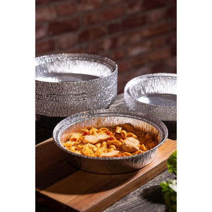 Fiesta Recyclable Foil Round Container 222mm (200 Pack) (45(H)x222(Ø)mm | Pack quantity: 200) • PAS-HW091