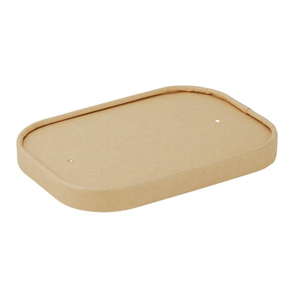 Fiesta Recyclable Paper Lids for Rectangular Containers (300 Pack) (173(L)x123(W)x16(D)mm | Pack Quantity: 300) • PAS-HW624