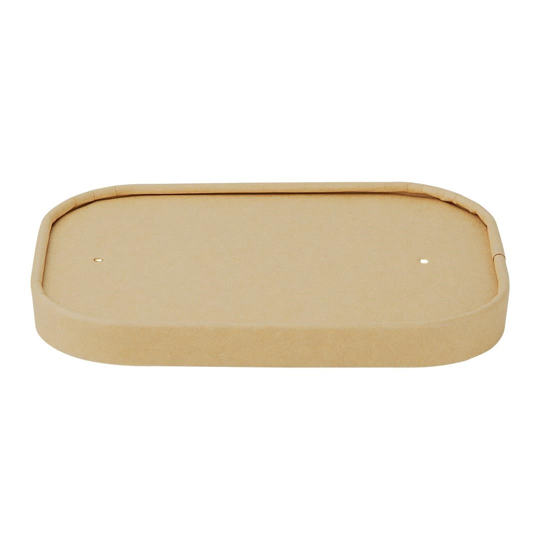 Fiesta Recyclable Paper Lids for Rectangular Containers (300 Pack) (173(L)x123(W)x16(D)mm | Pack Quantity: 300) • PAS-HW624