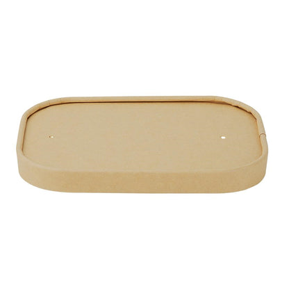 Fiesta Recyclable Paper Lids for Rectangular Containers (300 Pack) (173(L)x123(W)x16(D)mm | Pack Quantity: 300) • PAS-HW624