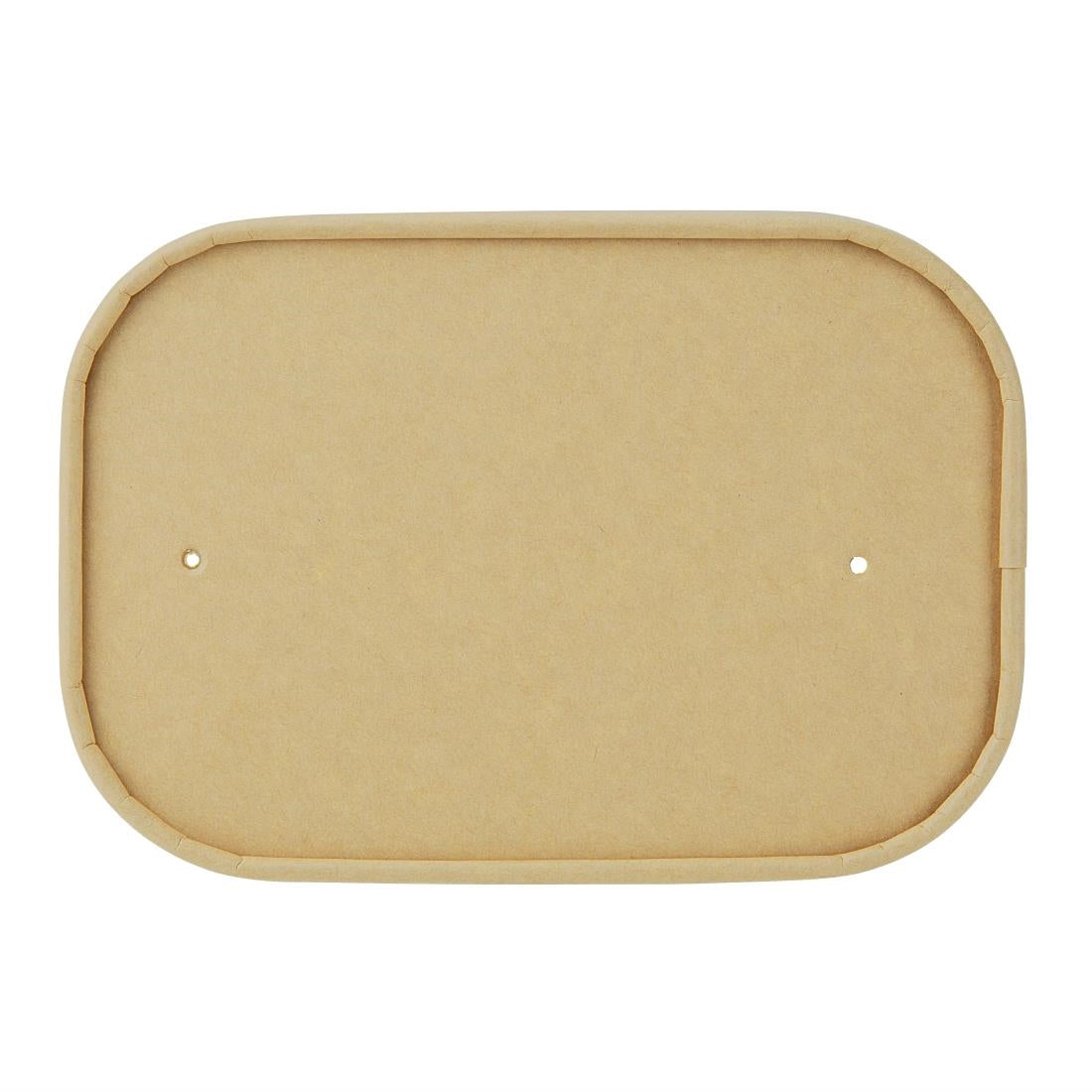 Fiesta Recyclable Paper Lids for Rectangular Containers (300 Pack) (173(L)x123(W)x16(D)mm | Pack Quantity: 300) • PAS-HW624