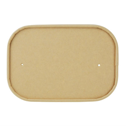 Fiesta Recyclable Paper Lids for Rectangular Containers (300 Pack) (173(L)x123(W)x16(D)mm | Pack Quantity: 300) • PAS-HW624
