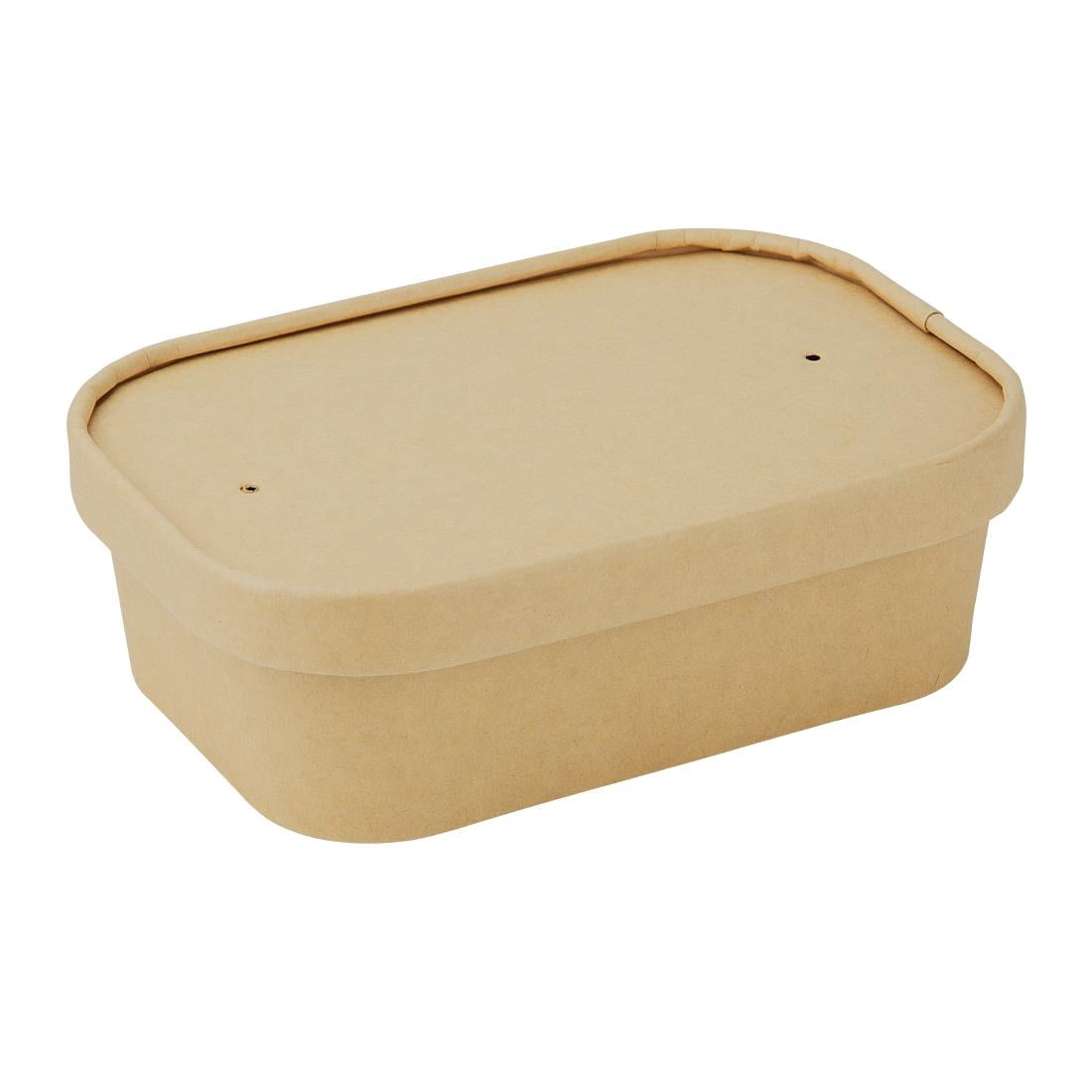 Fiesta Recyclable Paper Lids for Rectangular Containers (300 Pack) (173(L)x123(W)x16(D)mm | Pack Quantity: 300) • PAS-HW624