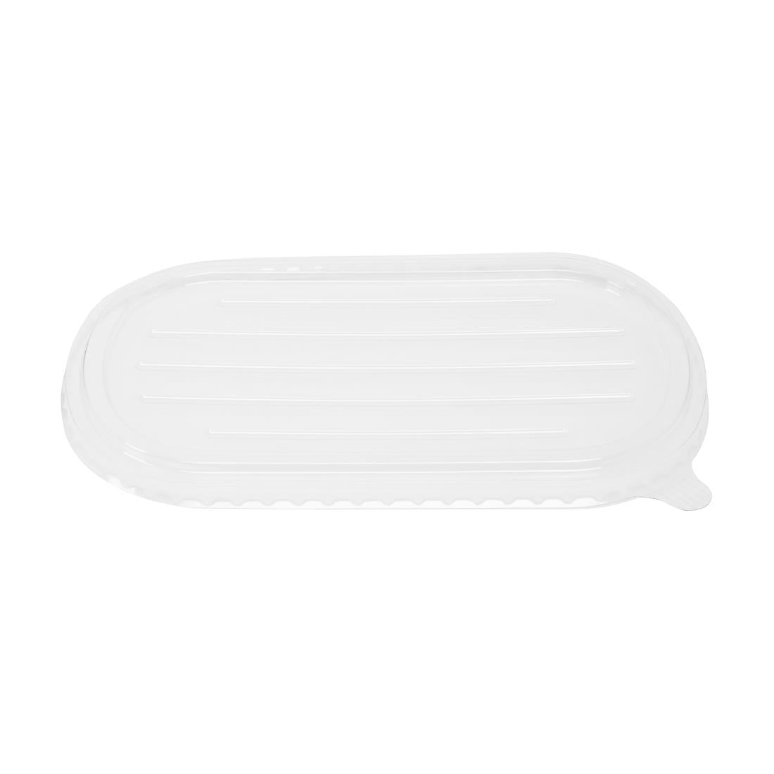 Fiesta Recyclable PET Lids for Bagasse Oval Containers (100 pack) (Pack of 100) • PAS-HW630