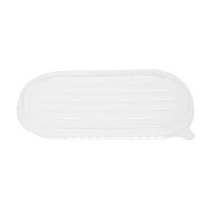 Fiesta Recyclable PET Lids for Bagasse Oval Containers (100 pack) (Pack of 100) • PAS-HW630