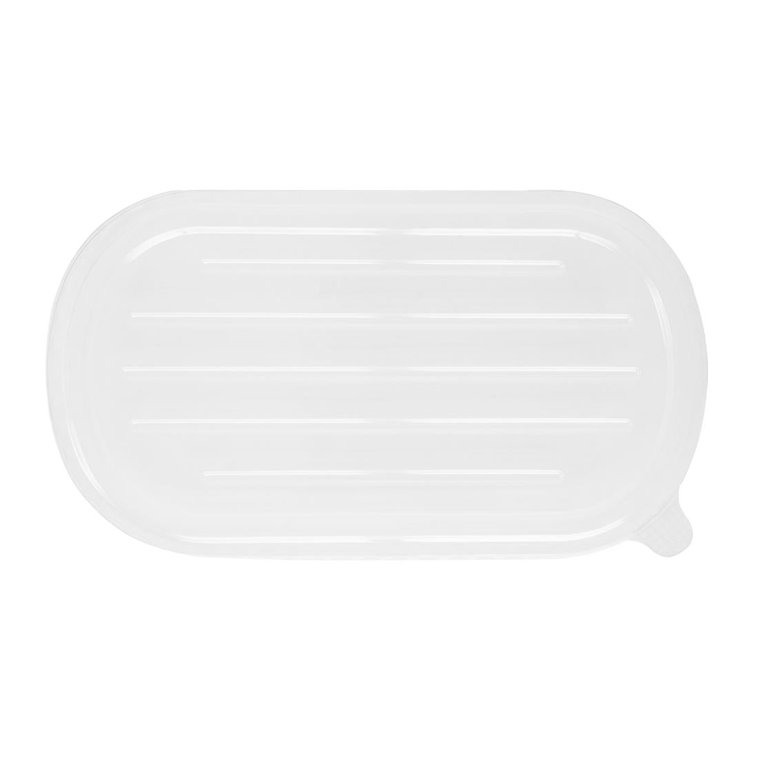 Fiesta Recyclable PET Lids for Bagasse Oval Containers (100 pack) (Pack of 100) • PAS-HW630