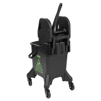 Jantex Tall Mop Bucket and Wringer Green Print 20Ltr (Capacity: 20Ltr | 930(H)x370(W)x550(D)mm) • PAS-HW637