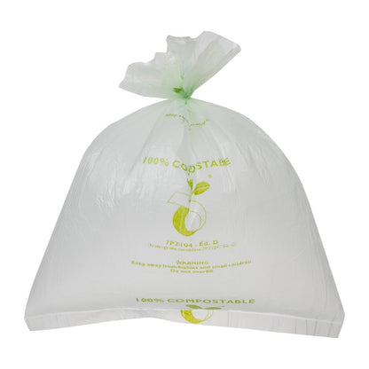 Jantex Green Compostable Bin Liners 10Ltr (24 Pack) (Capacity: 10Ltr. Maximum Weight Capacity: 3-5kg. 445(L)x390(W)mm) • PAS-HW684