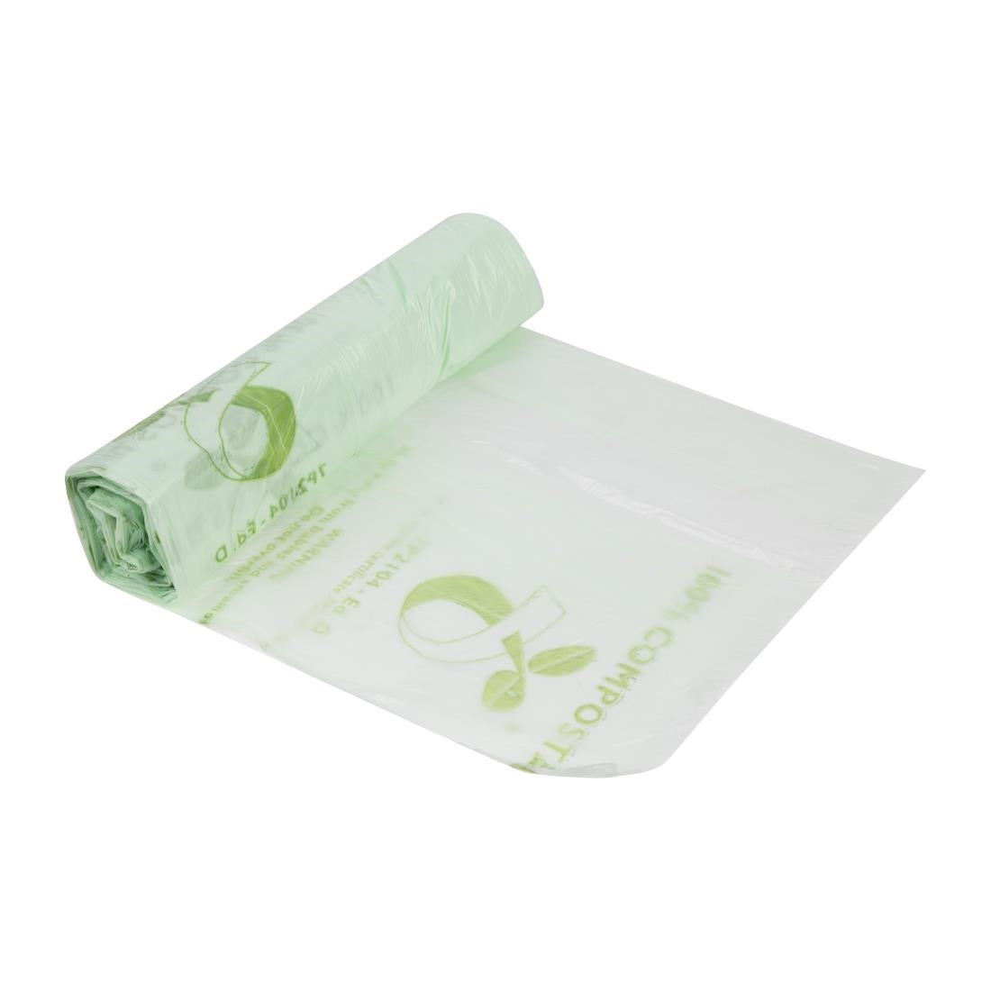 Jantex Green Compostable Bin Liners 10Ltr (24 Pack) (Capacity: 10Ltr. Maximum Weight Capacity: 3-5kg. 445(L)x390(W)mm) • PAS-HW684