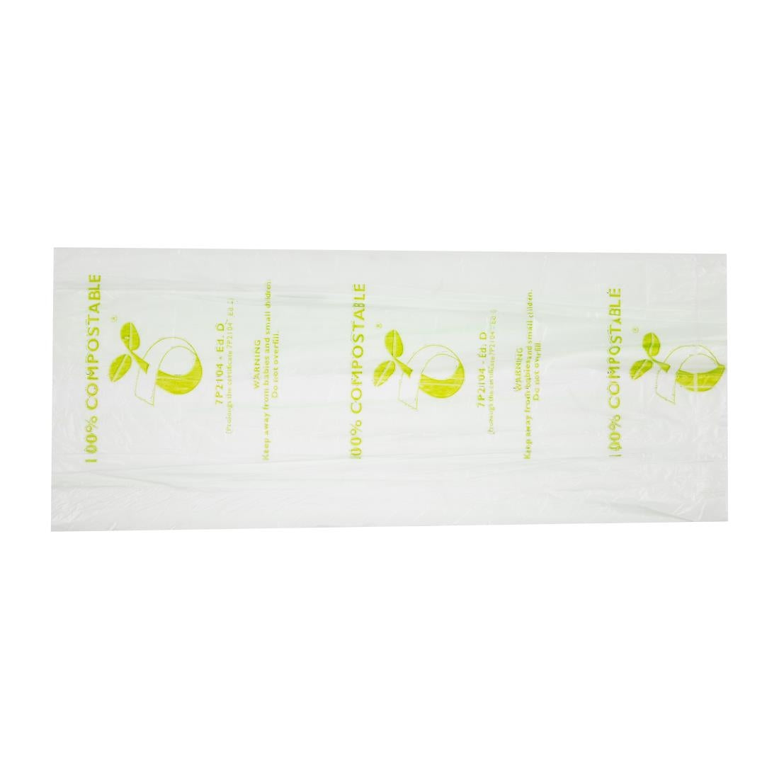 Jantex Green Compostable Bin Liners 10Ltr (24 Pack) (Capacity: 10Ltr. Maximum Weight Capacity: 3-5kg. 445(L)x390(W)mm) • PAS-HW684