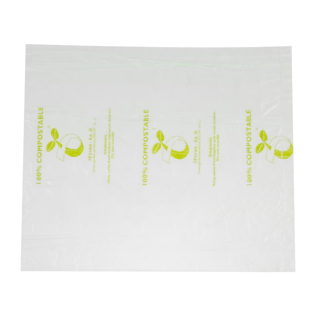 Jantex Green Compostable Bin Liners 10Ltr (24 Pack) (Capacity: 10Ltr. Maximum Weight Capacity: 3-5kg. 445(L)x390(W)mm) • PAS-HW684