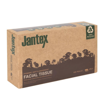 "Jantex Green 100% Recycled Facial Tissues 100 Sheets (36 Pack)" (100 Sheets Per Box | Pack Quantity: 36) • PAS-HW715