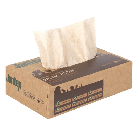 "Jantex Green 100% Recycled Facial Tissues 100 Sheets (36 Pack)" (100 Sheets Per Box | Pack Quantity: 36) • PAS-HW715