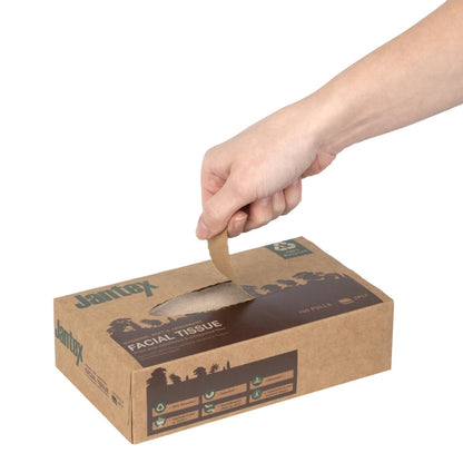 "Jantex Green 100% Recycled Facial Tissues 100 Sheets (36 Pack)" (100 Sheets Per Box | Pack Quantity: 36) • PAS-HW715