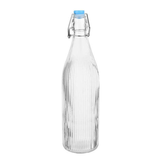 Olympia Ridged Swing Top Water Bottles 1Ltr (6 Pack) • PAS-HW793