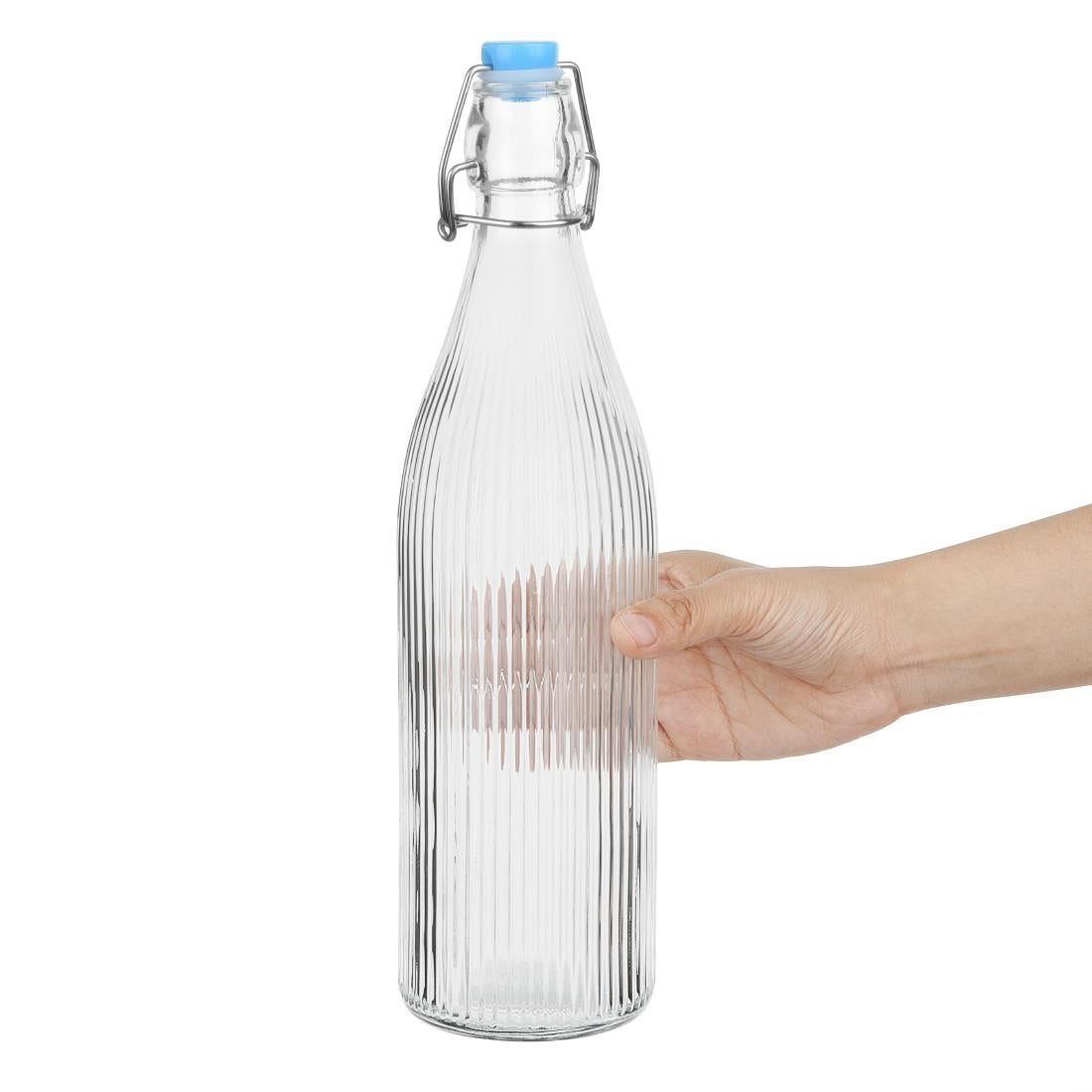 Olympia Ridged Swing Top Water Bottles 1Ltr (6 Pack) • PAS-HW793