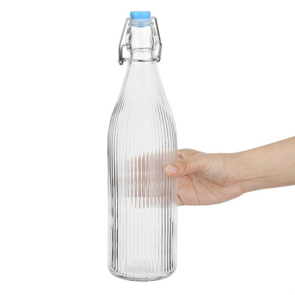 Olympia Ridged Swing Top Water Bottles 1Ltr (6 Pack) • PAS-HW793