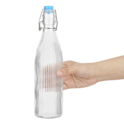 Olympia Ridged Swing Top Water Bottles 500ml (6 Pack) (Pack of 6) • PAS-HW794