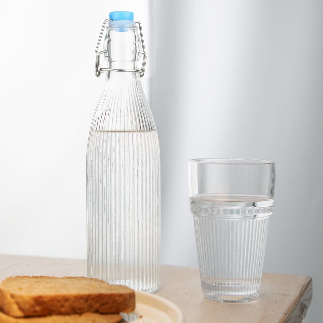 Olympia Ridged Swing Top Water Bottles 500ml (6 Pack) (Pack of 6) • PAS-HW794