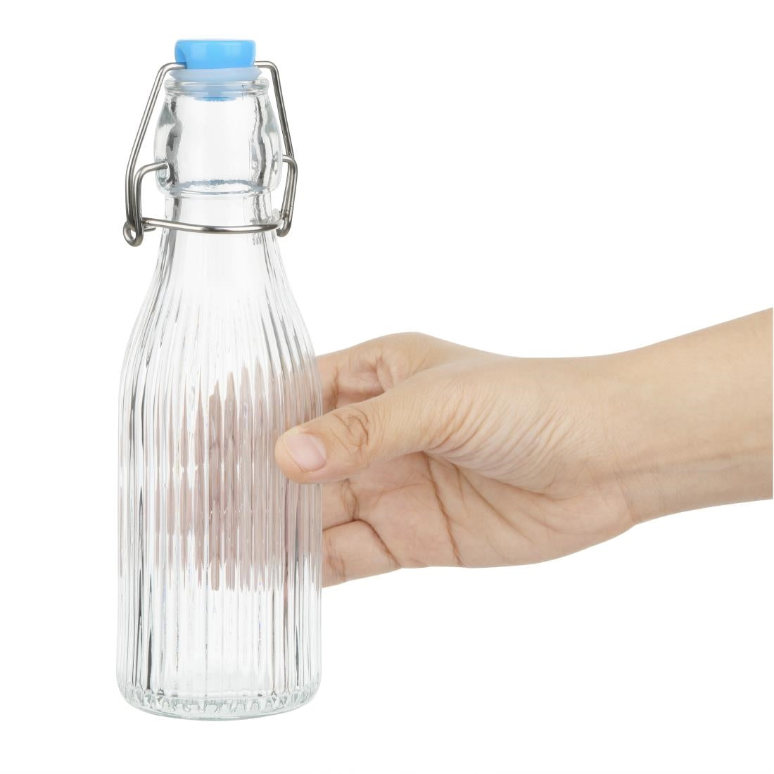 Olympia Ridged Swing Top Water Bottle - 200ml (Box 6) • PAS-HW795