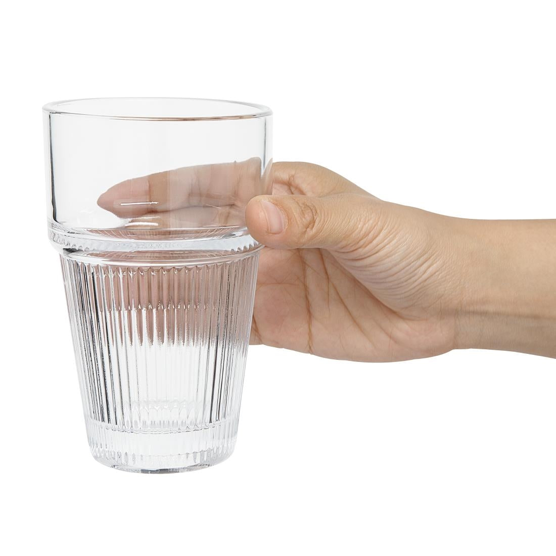 Olympia Ridged Stacking Tumblers 300ml (6 Pack) • PAS-HW796