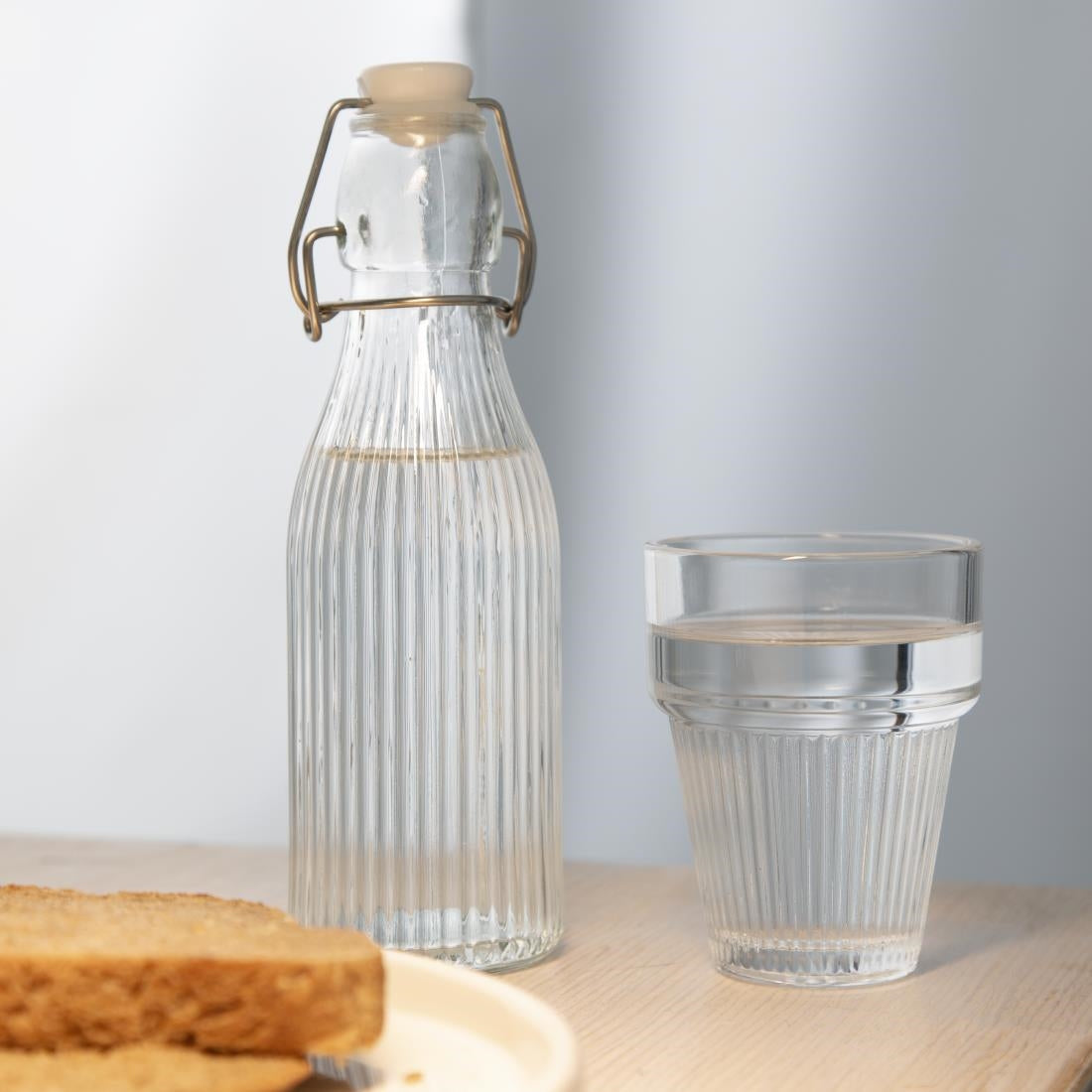 Olympia Ridged Stacking Tumblers 150ml (6 Pack) • PAS-HW797