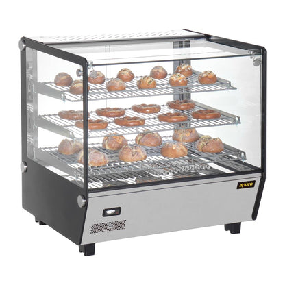 Apuro Square Countertop Heated Display Merchandiser 120Ltr • PAS-HW923-A