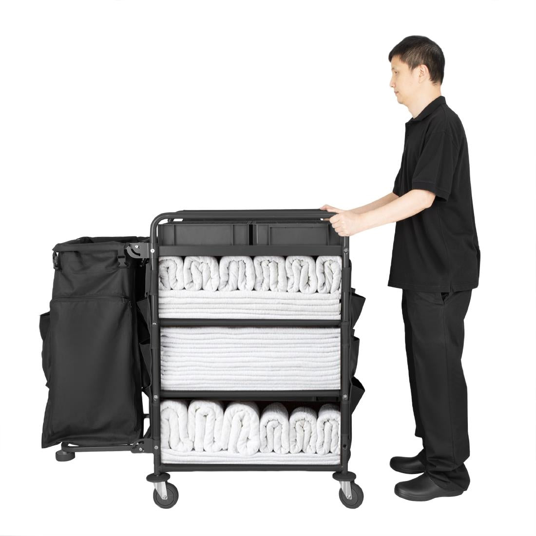 Jantex Compact Housekeeping Trolley (1125(H)x1110(W)x490(D)mm) • PAS-HX253