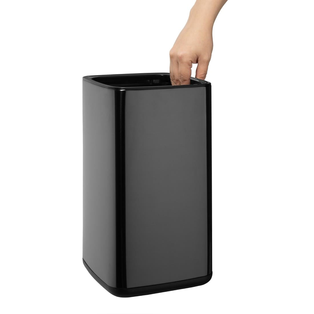 Bolero Square Waste Bin Titanium Black 7Ltr (Removable outer shell | Material: Polypropylene | 310(H)x179(W)x178(D)mm) • PAS-HX259
