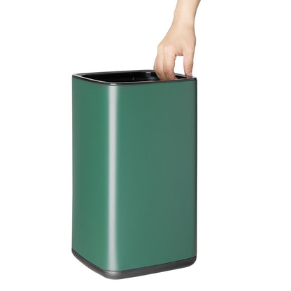 Bolero Square Waste Bin Green 10Ltr (Removable outer shell | Material: Polypropylene | 353(H)x199(L)x198(W)mm) • PAS-HX262