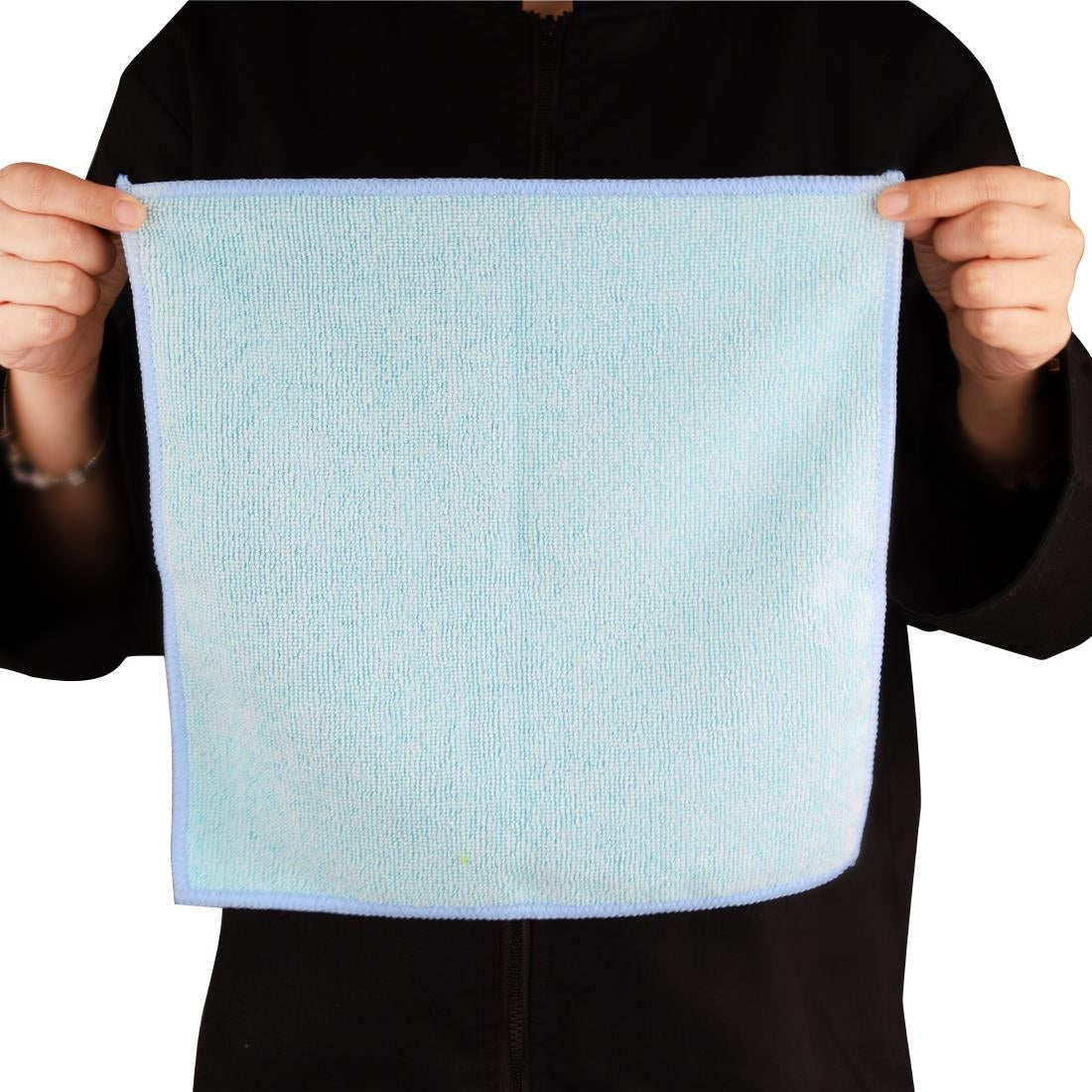 Jantex Microfibre Cloths Blue 400x400mm (5 Pack) (400(L)x400(W)mm | Pack Quantity: 5) • PAS-HX269