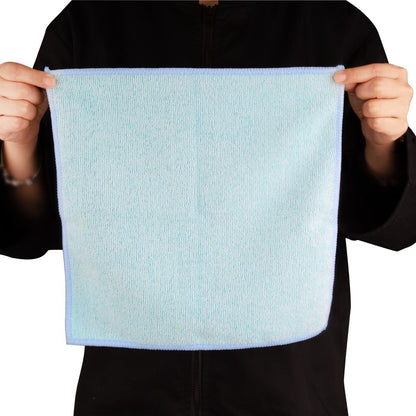 Jantex Microfibre Cloths Blue 400x400mm (5 Pack) (400(L)x400(W)mm | Pack Quantity: 5) • PAS-HX269