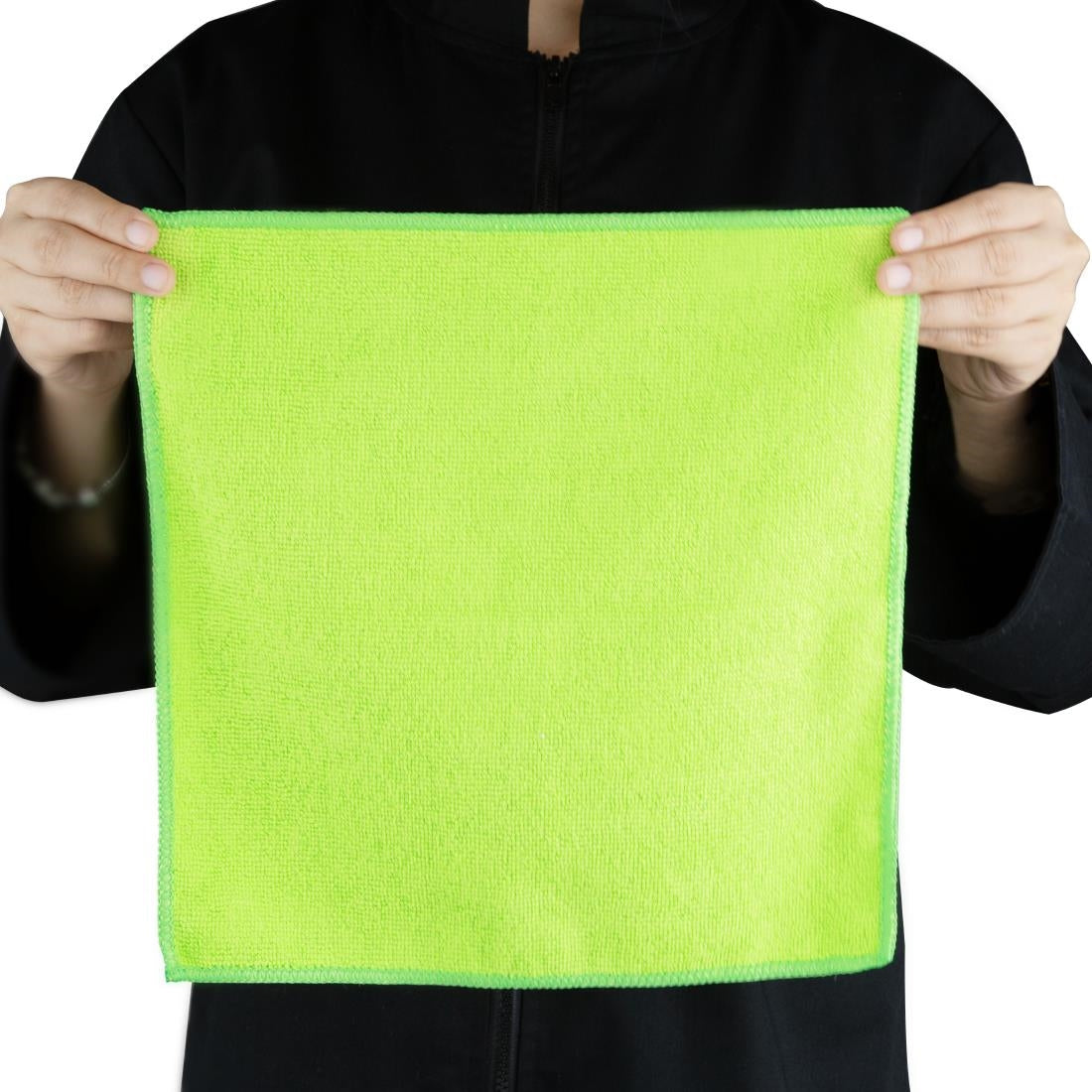 Jantex Microfibre Cloths Green (5 Pack) (400(L)x400(W)mm | Pack Quantity: 5) • PAS-HX270
