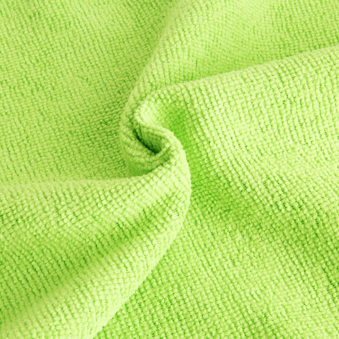 Jantex Microfibre Cloths Green (5 Pack) (400(L)x400(W)mm | Pack Quantity: 5) • PAS-HX270
