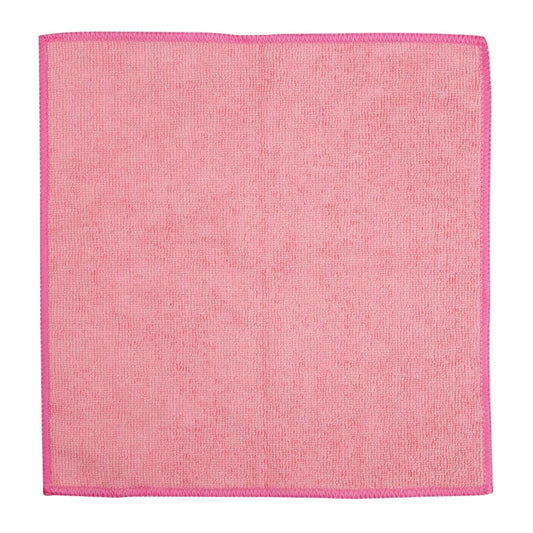 Jantex Microfibre Cloths Pink (5 Pack) (400(L)x400(W)mm | Pack Quantity: 5) • PAS-HX271