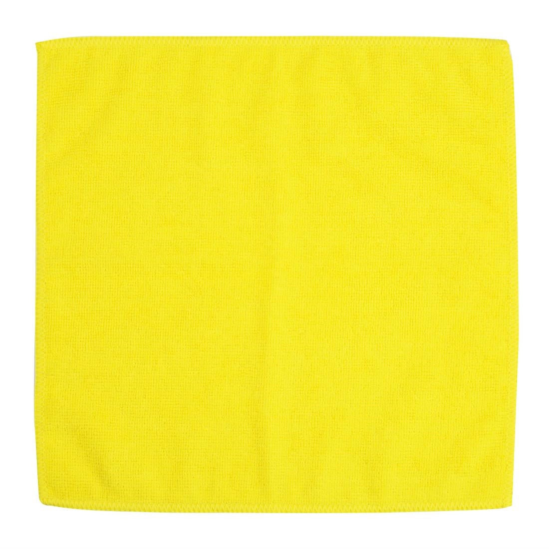 Jantex Microfibre Cloths Yellow (5 pack) (400(L)x400(W)mm | Pack Quantity: 5) • PAS-HX272
