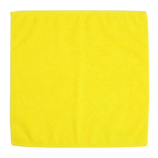 Jantex Microfibre Cloths Yellow (5 pack) (400(L)x400(W)mm | Pack Quantity: 5) • PAS-HX272