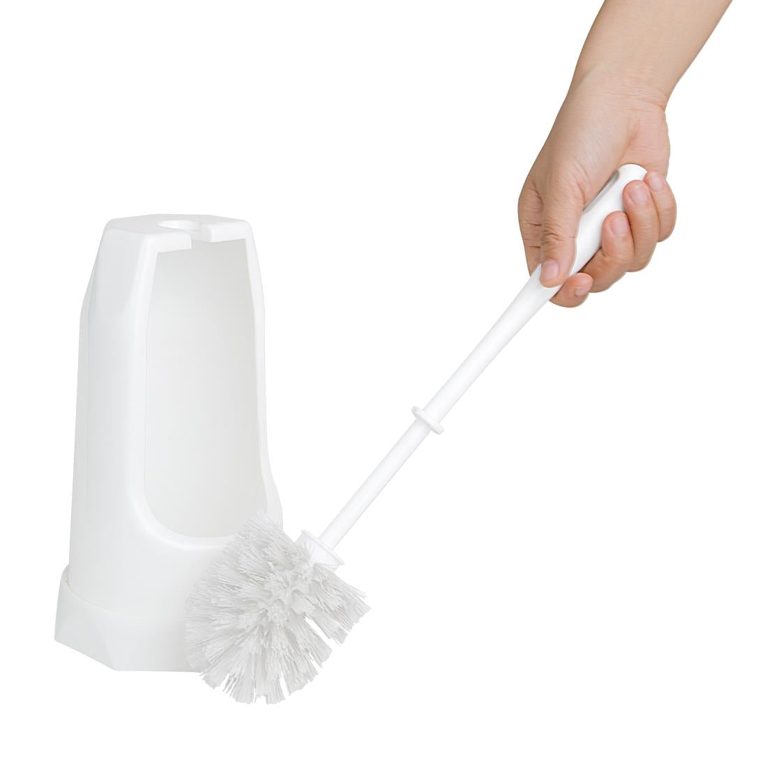 Jantex Round Toilet Brush & Holder - White • PAS-HX386