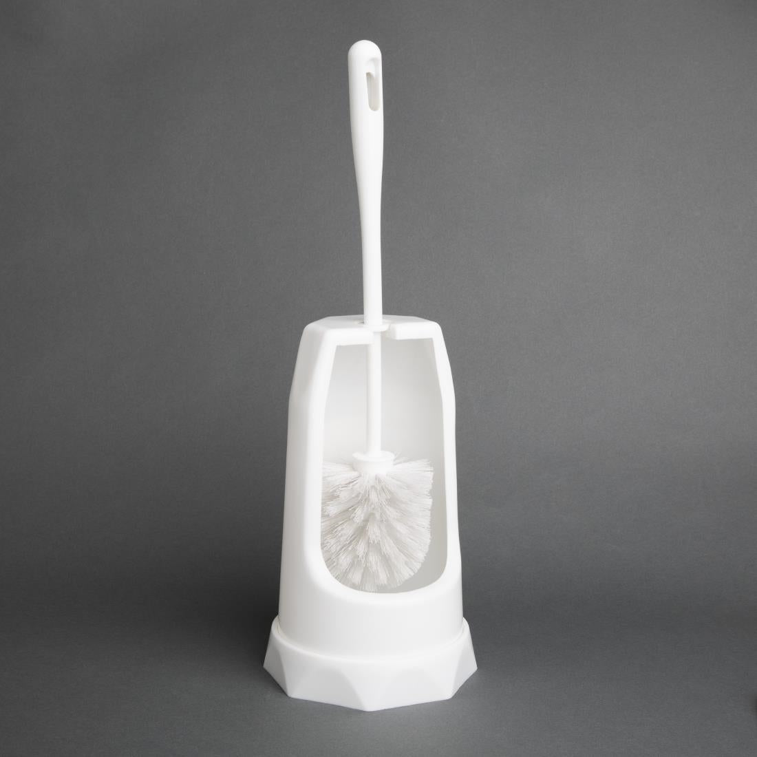 Jantex Round Toilet Brush & Holder - White • PAS-HX386