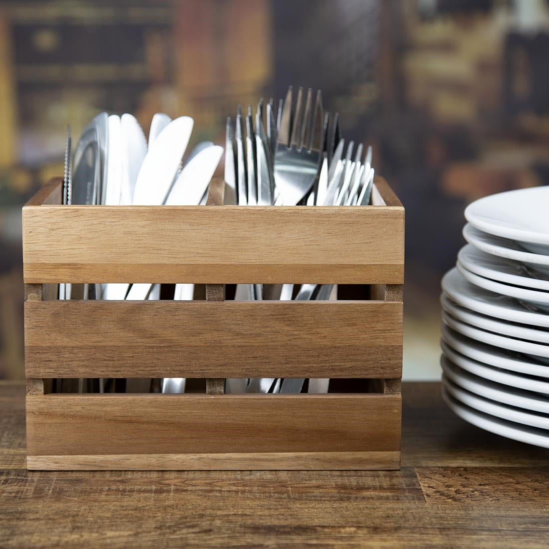 Olympia Table Organiser Acacia Wood 210x160x150mm (210(L)x160(W)x150(D)mm | Material: Acacia Wood) • PAS-HX387